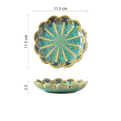 Japanese Ceramic Plate Retro Kiln Glaze Barbecue Mini Dipping Dish Sashimi Sushi Soy Sauce Dishes Home Desktop Snack Plates New