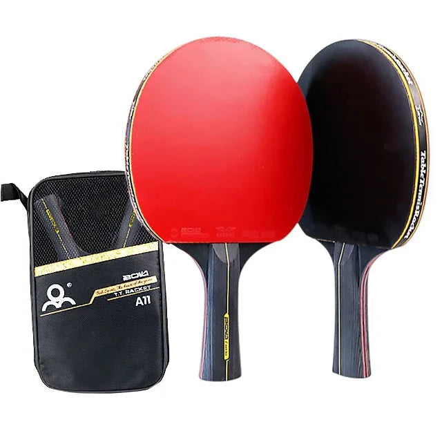 5/6 Star Table Tennis Racket 2PCS Professional Ping Pong Racket Set Pimples-in Rubber Hight Quality Blade Bat Paddle with Bag