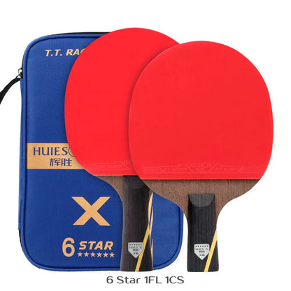 Huieson 5/6 Star Table Tennis Racket Carbon Offensive Ping Pong Racket Paddle with Cover Bag