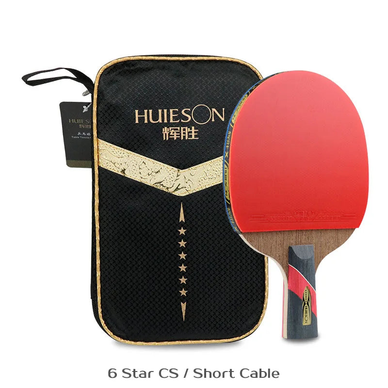 Huieson 5/6 Star Table Tennis Racket Carbon Offensive Ping Pong Racket Paddle with Cover Bag