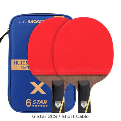 Huieson 5/6 Star Table Tennis Racket Carbon Offensive Ping Pong Racket Paddle with Cover Bag