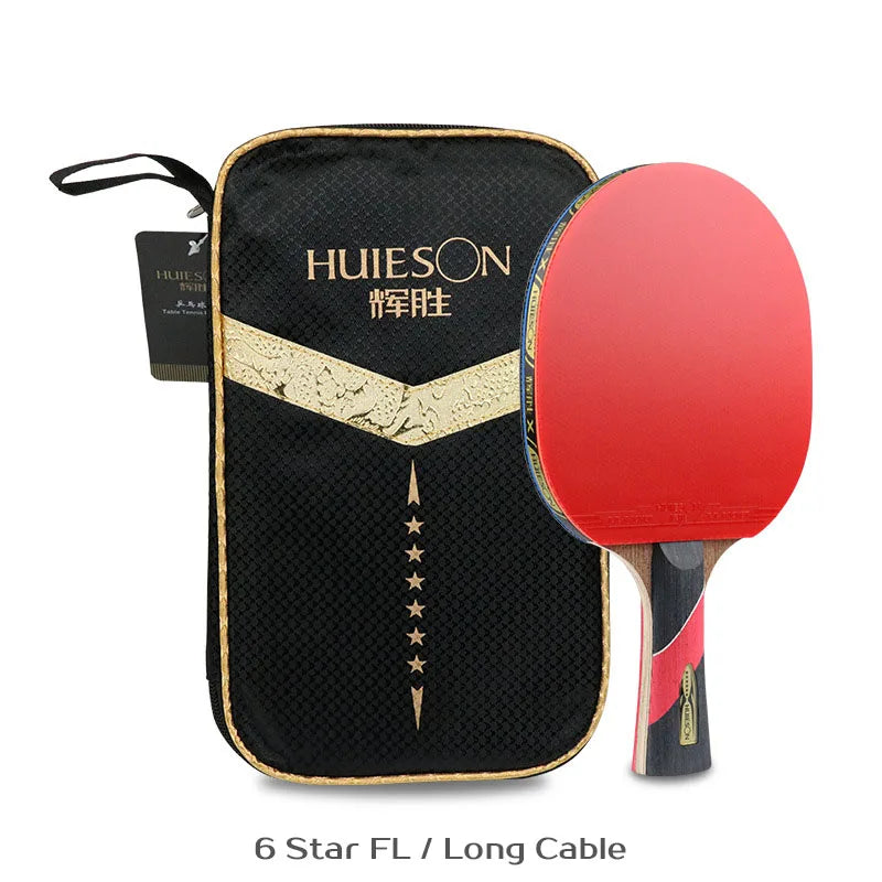 Huieson 5/6 Star Table Tennis Racket Carbon Offensive Ping Pong Racket Paddle with Cover Bag