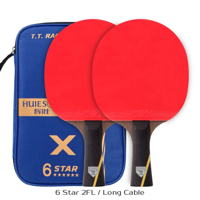 Huieson 5/6 Star Table Tennis Racket Carbon Offensive Ping Pong Racket Paddle with Cover Bag