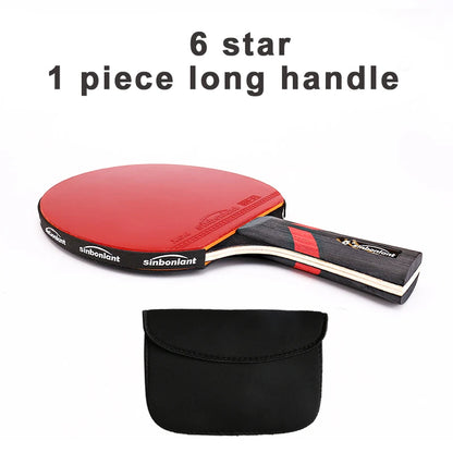 Professional Tennis Table Racket Short Long Handle Carbon Blade Rubber With Double Face Pimples In Ping Pong Rackets With Case