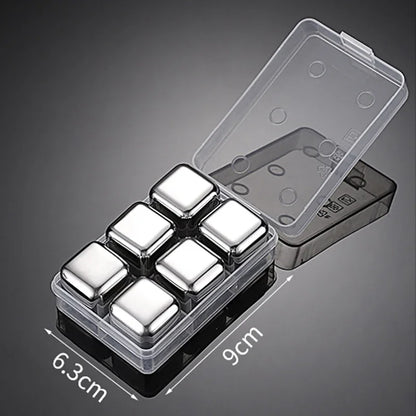 Reusable Whiskey Stones Stainless Steel Ice Cubes Quick-Freeze Wine Cooler Food Grade Metal Pellets Beer Cooler Bar Accessories