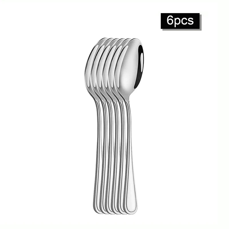 6/30pcs Stainless steel cutlery set steak knife and fork dessert fork and spoon high-end suitable for restaurants and hotels