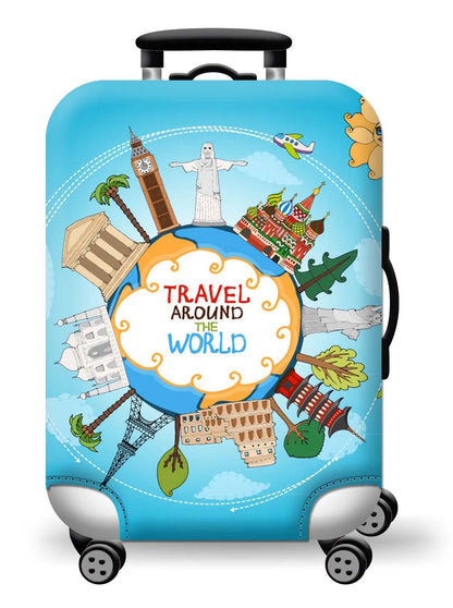 Thick Elastic World Map Luggage Protective Cover Zipper Suit For 18-32 inch Bag Suitcase Covers Trolley Cover Travel Accessories