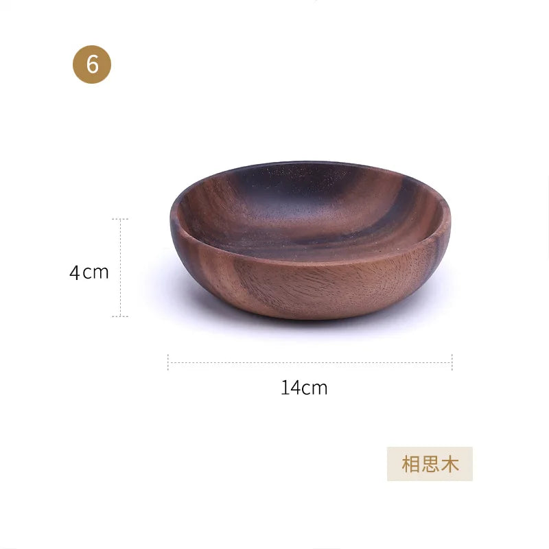 Kitchen Natural Wooden Bowl Household Fruit Bowl Salad Bowl For Home Restaurant Food Container Wooden Utensils Note The Size hot