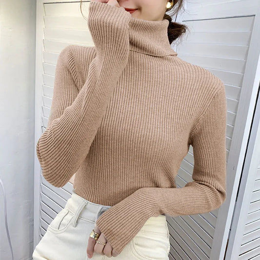 Heliar Women Fall Turtleneck Sweater Knitted Soft Pullovers Cashmere Jumpers Basic Soft Sweaters For Women 2024 Autumn Winter