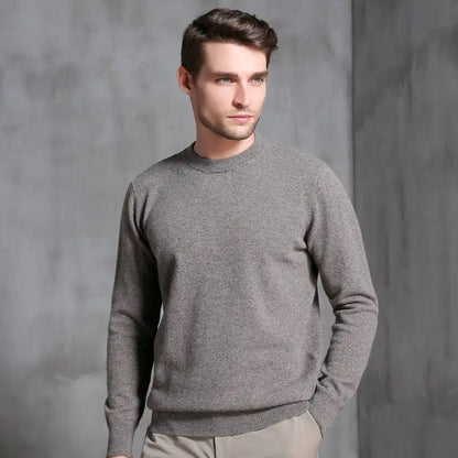 Men's 100% Pure Cashmere Knitted Jumpers, Winter Sweater, High Quality Pullovers, Tops, Thick Clothes, 8Colors, Oneck, Hot Sale