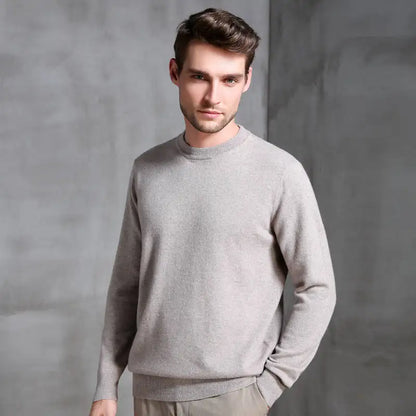 Men's 100% Pure Cashmere Knitted Jumpers, Winter Sweater, High Quality Pullovers, Tops, Thick Clothes, 8Colors, Oneck, Hot Sale