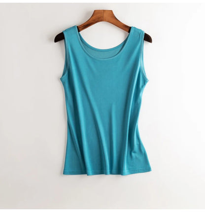50% Pure Silk Tank top undershirt women sleeveless top shirt vest camisoles summer bottoming mujer