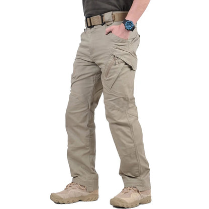 IX9 City Tactical Cargo Pants Men Stretch Cotton Work Military Pants Flexible Outdoor SWAT Army Combat Trousers with 9 Pockets