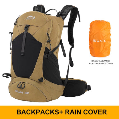 Mountaineering backpack 35 liters men's and women's outdoor sports bag waterproof camping hiking rain