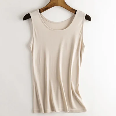 50% Pure Silk Tank top undershirt women sleeveless top shirt vest camisoles summer bottoming mujer