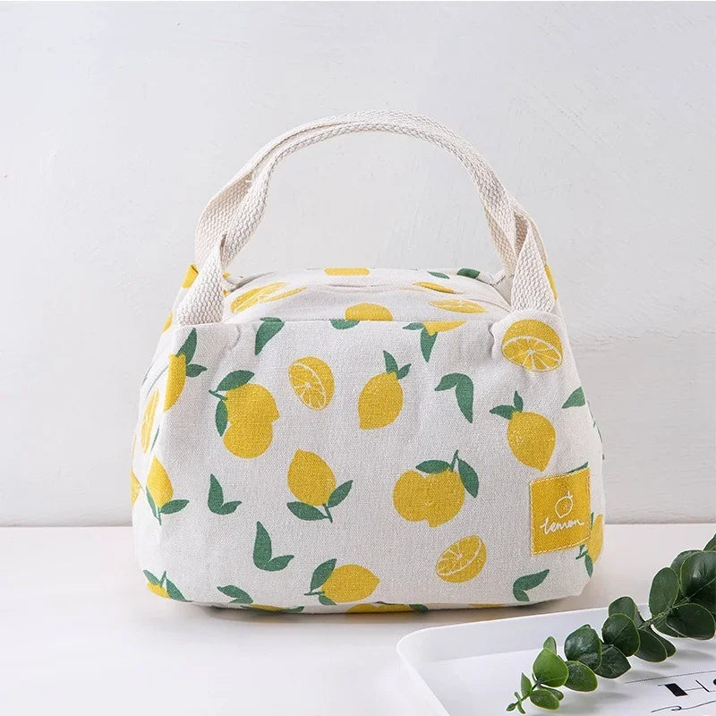 1 Pc Cute Fruit Lunch Bag for Women Portable Insulated Lunch Thermal Bag Bento Pouch Lunch Container School Food Bag