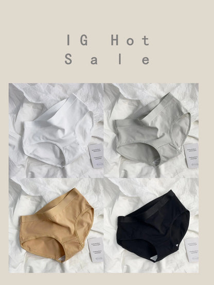 IG-Inspired! 4-Pack Minimalist High-End Panties - Solid Colors, Breathable, 100% Cotton Crotch for Ultimate Comfort,Girls & Wome