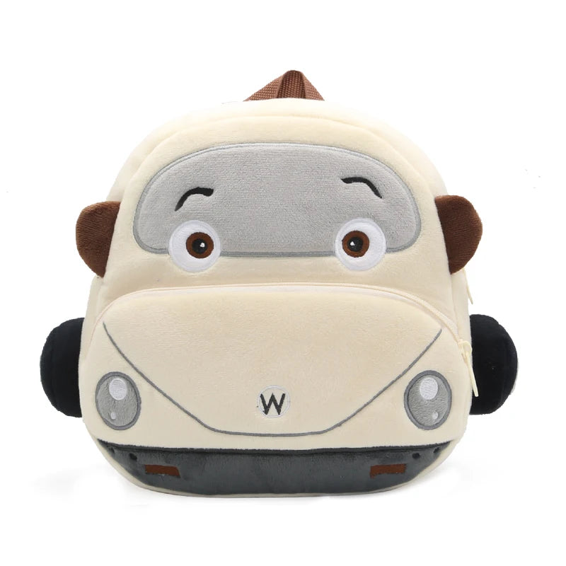 Stereo cartoon car backpack boy girl 2-4 years old kindergarten school bag kids backpack plush backpack