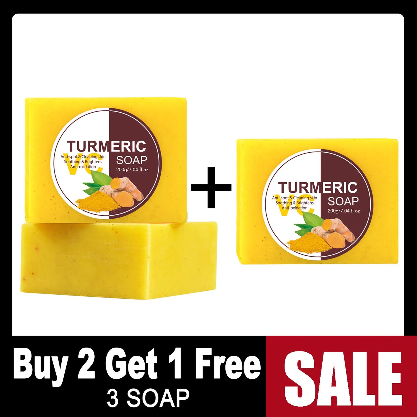 AILKE Organic Turmeric Skin Care Set, Brighten, Cleaning Skin, Reduce Acne, Whiten, Even Skin Tone, Improve Dry Skin