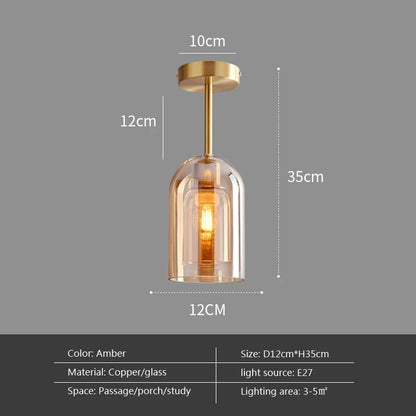 Modern Minimalist Glass Ceiling Light Nordic Texture LED Dinning Room Lamp Corridor Lustre Creative Living Room Lighting E27