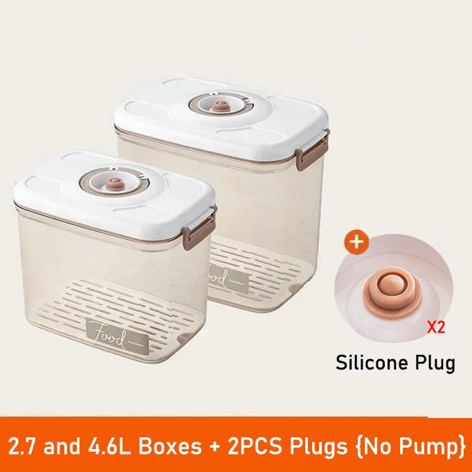 Vacuum Food Storage Box Fresh-Keeping Canister Sealed Storage Container Large Capacity Food Dispenser Kitchen Storage Box