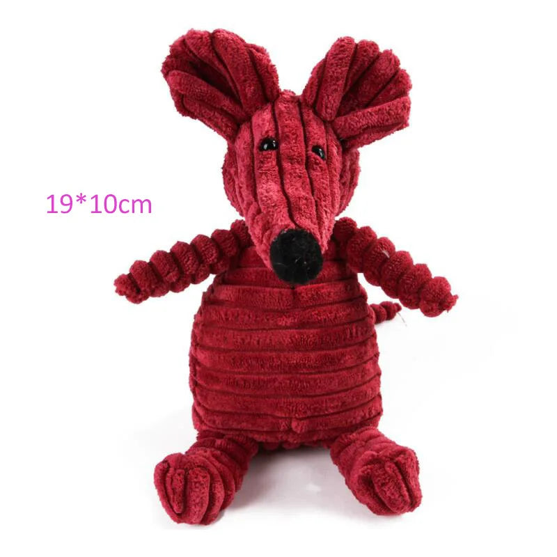 Plush Dog Toy Animals Shape Bite Resistant Squeaky Toys Corduroy Dog Toys for Small Large Dogs Puppy Pets Training Accessories