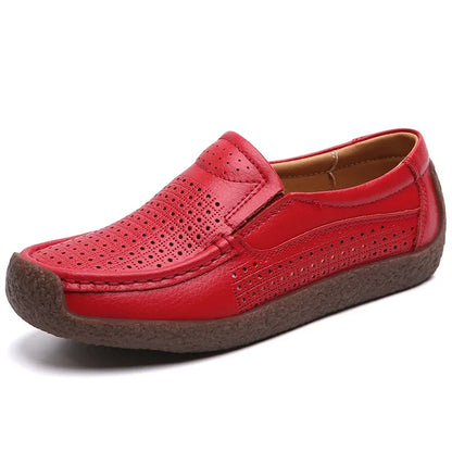 Genuine Leather Women's Casual Shoes Leisure Sneakers Women Luxury Brand Slip-on Loafers Female Soft Moccasins Zapatos De Mujer