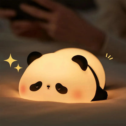 Touch Sensor Night Lights Cute Panda Silicone Lamp LED Rechargeable Dimming Lamp Bedside Decor Kids Night Light Birthday Gift