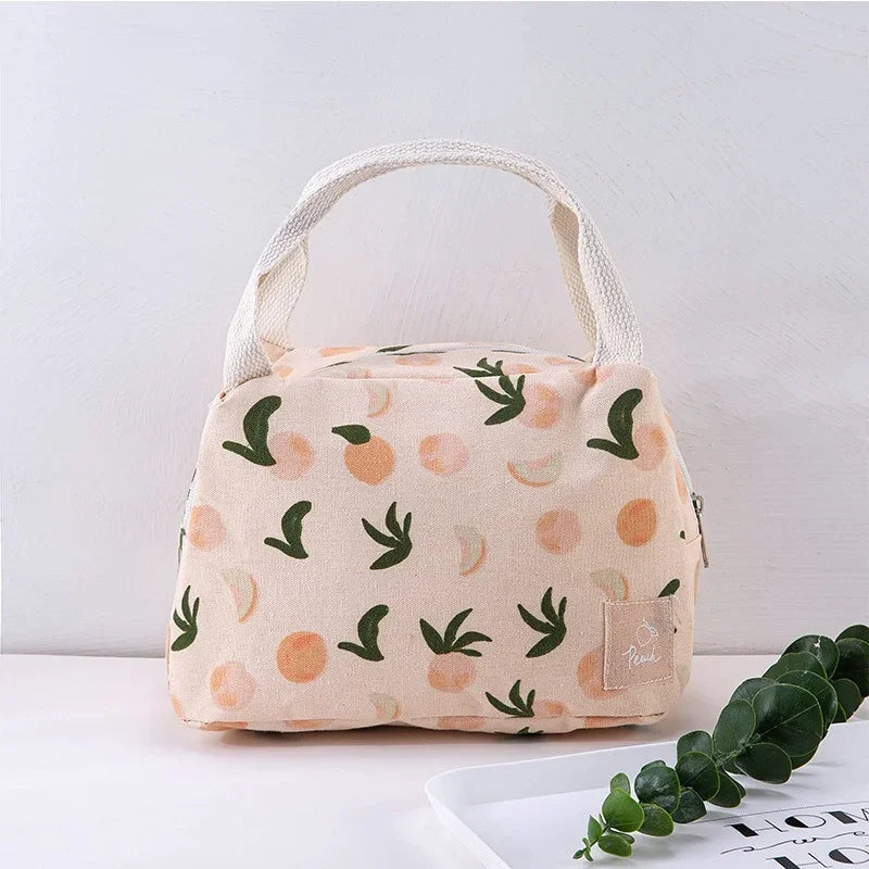 1 Pc Cute Fruit Lunch Bag for Women Portable Insulated Lunch Thermal Bag Bento Pouch Lunch Container School Food Bag