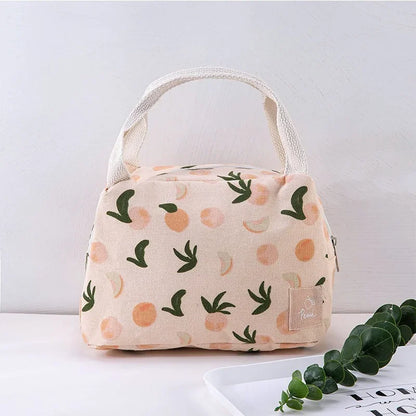 1 Pc Cute Fruit Lunch Bag for Women Portable Insulated Lunch Thermal Bag Bento Pouch Lunch Container School Food Bag