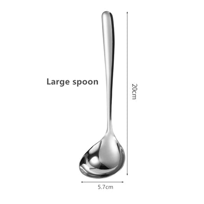 Stainless Steel Thickening Spoon Creative Long Handle Hotel Hot Pot Spoon Soup Ladle Korean Soup Scoop Home Kitchen Tools