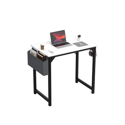 JHK Computer Desk Writing Study Office Gaming Table Modern Simple Style Compact with Side Bag Headphone Hook Easy Assembly