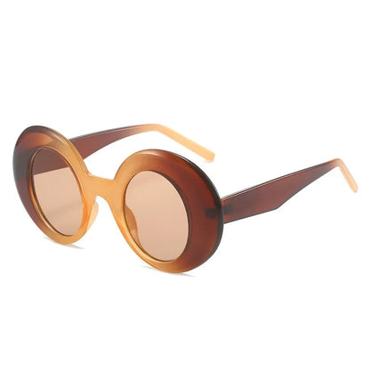 LNFCXI New Oversized Women Oval Orange Colorful Sunglasses Retro Gradient Punk Men Sun Glasses