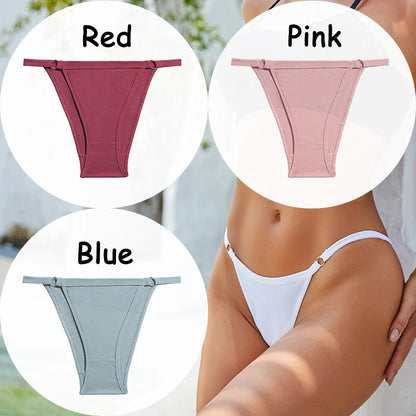 3PCS/Set Cotton Panties Women's Underwear Soft Sexy Lingerie Low-Waist Female Briefs Solid Color Pantys Girl Intimate Underpants