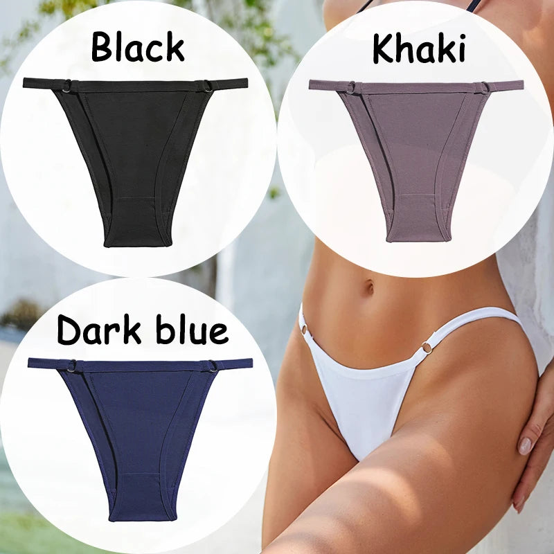 3PCS/Set Cotton Panties Women's Underwear Soft Sexy Lingerie Low-Waist Female Briefs Solid Color Pantys Girl Intimate Underpants