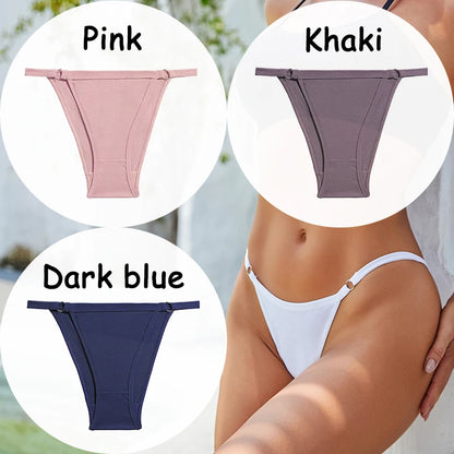 3PCS/Set Cotton Panties Women's Underwear Soft Sexy Lingerie Low-Waist Female Briefs Solid Color Pantys Girl Intimate Underpants