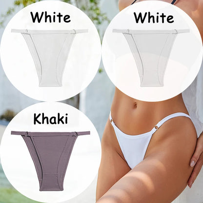 3PCS/Set Cotton Panties Women's Underwear Soft Sexy Lingerie Low-Waist Female Briefs Solid Color Pantys Girl Intimate Underpants