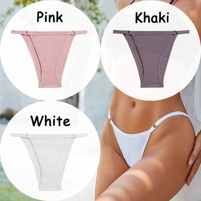 3PCS/Set Cotton Panties Women's Underwear Soft Sexy Lingerie Low-Waist Female Briefs Solid Color Pantys Girl Intimate Underpants