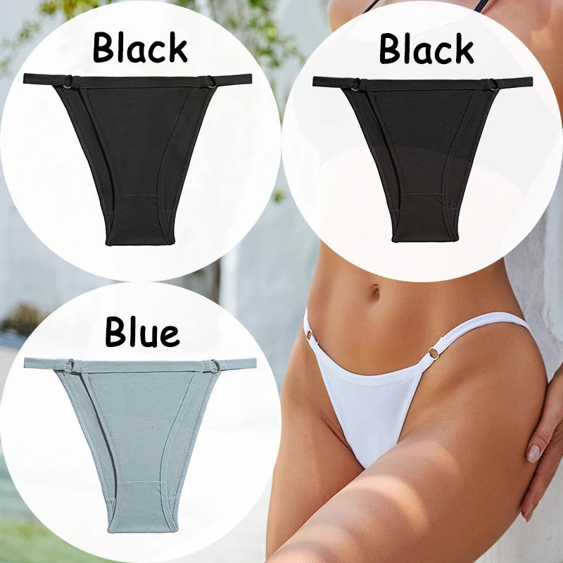 3PCS/Set Cotton Panties Women's Underwear Soft Sexy Lingerie Low-Waist Female Briefs Solid Color Pantys Girl Intimate Underpants