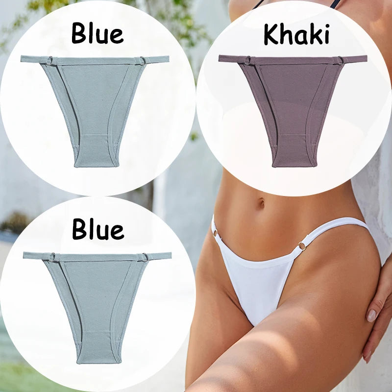 3PCS/Set Cotton Panties Women's Underwear Soft Sexy Lingerie Low-Waist Female Briefs Solid Color Pantys Girl Intimate Underpants