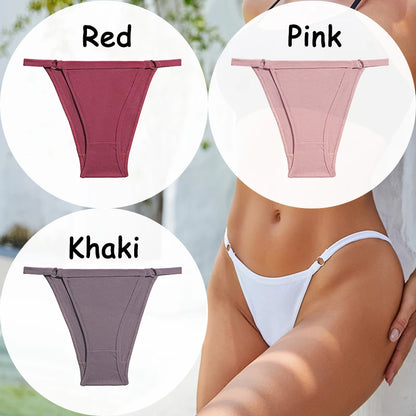 3PCS/Set Cotton Panties Women's Underwear Soft Sexy Lingerie Low-Waist Female Briefs Solid Color Pantys Girl Intimate Underpants