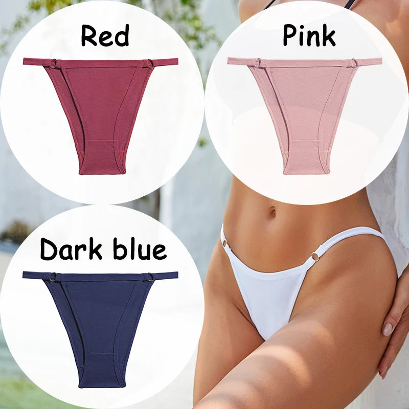 3PCS/Set Cotton Panties Women's Underwear Soft Sexy Lingerie Low-Waist Female Briefs Solid Color Pantys Girl Intimate Underpants