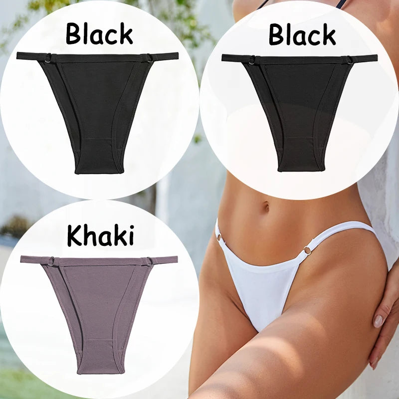 3PCS/Set Cotton Panties Women's Underwear Soft Sexy Lingerie Low-Waist Female Briefs Solid Color Pantys Girl Intimate Underpants