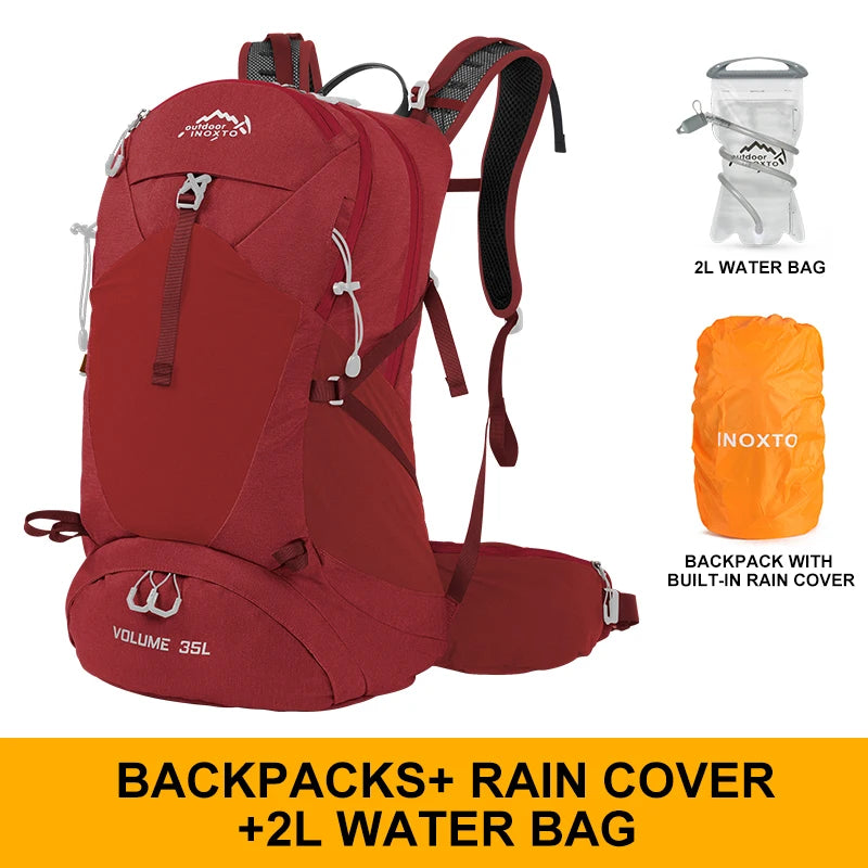 Mountaineering backpack 35 liters men's and women's outdoor sports bag waterproof camping hiking rain