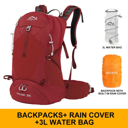 Mountaineering backpack 35 liters men's and women's outdoor sports bag waterproof camping hiking rain