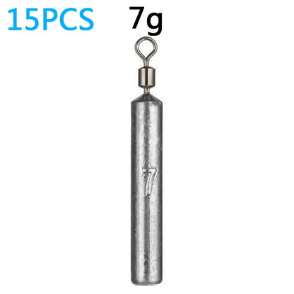 Fishing Weight 15PCS/Lot Sinker Mold 3.5g 5g 7g 10g 14g 20g Tube Bullet Plumb Pendant Metal Jig Sast Sea Tackle Kit Pesca Tool