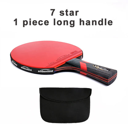 Professional Tennis Table Racket Short Long Handle Carbon Blade Rubber With Double Face Pimples In Ping Pong Rackets With Case