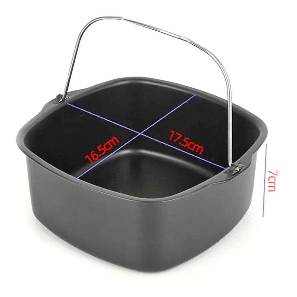 Non-stick Cake Baking Tray Basket Airfryer for Baking Dish Pan Air Fryer Accessories Baking Basket Pizza Plate Dish Pot Bakeware