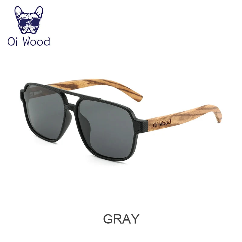 Oi Wood Sunglasses for Men Wood Sun Glasses Man Eyeglasses Polarizing Glasses UVA&B Protection Eyewear ECO-Friendly