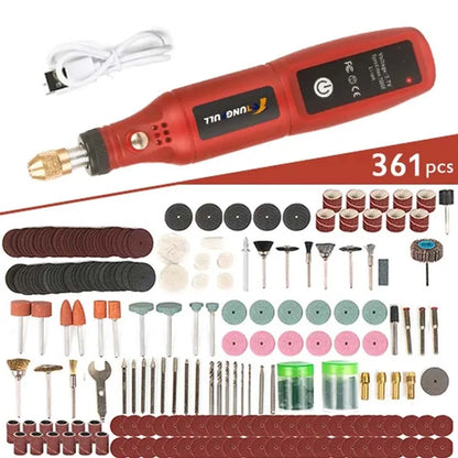 Mini Cordless USB Drill Grinding Accessory Set Woodworking Engraving Pen Rotary Dremel Tool Jewelry Metal Glass